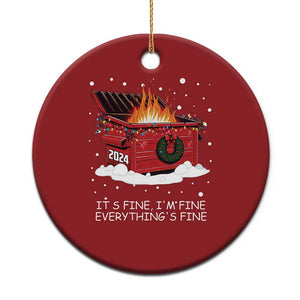 Dumpster Fire Christmas Ornament Everythings Fine Funny Christmas TS10 Print Your Wear