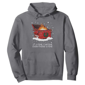 Dumpster Fire Hoodie Everythings Fine Funny Christmas TS10 Charcoal Print Your Wear