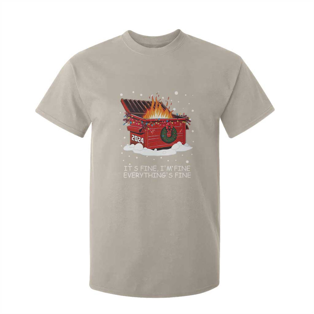 Dumpster Fire T Shirt For Kid Everythings Fine Funny Christmas TS10 Sand Print Your Wear