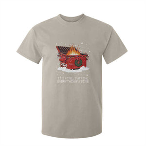 Dumpster Fire T Shirt For Kid Everythings Fine Funny Christmas TS10 Sand Print Your Wear