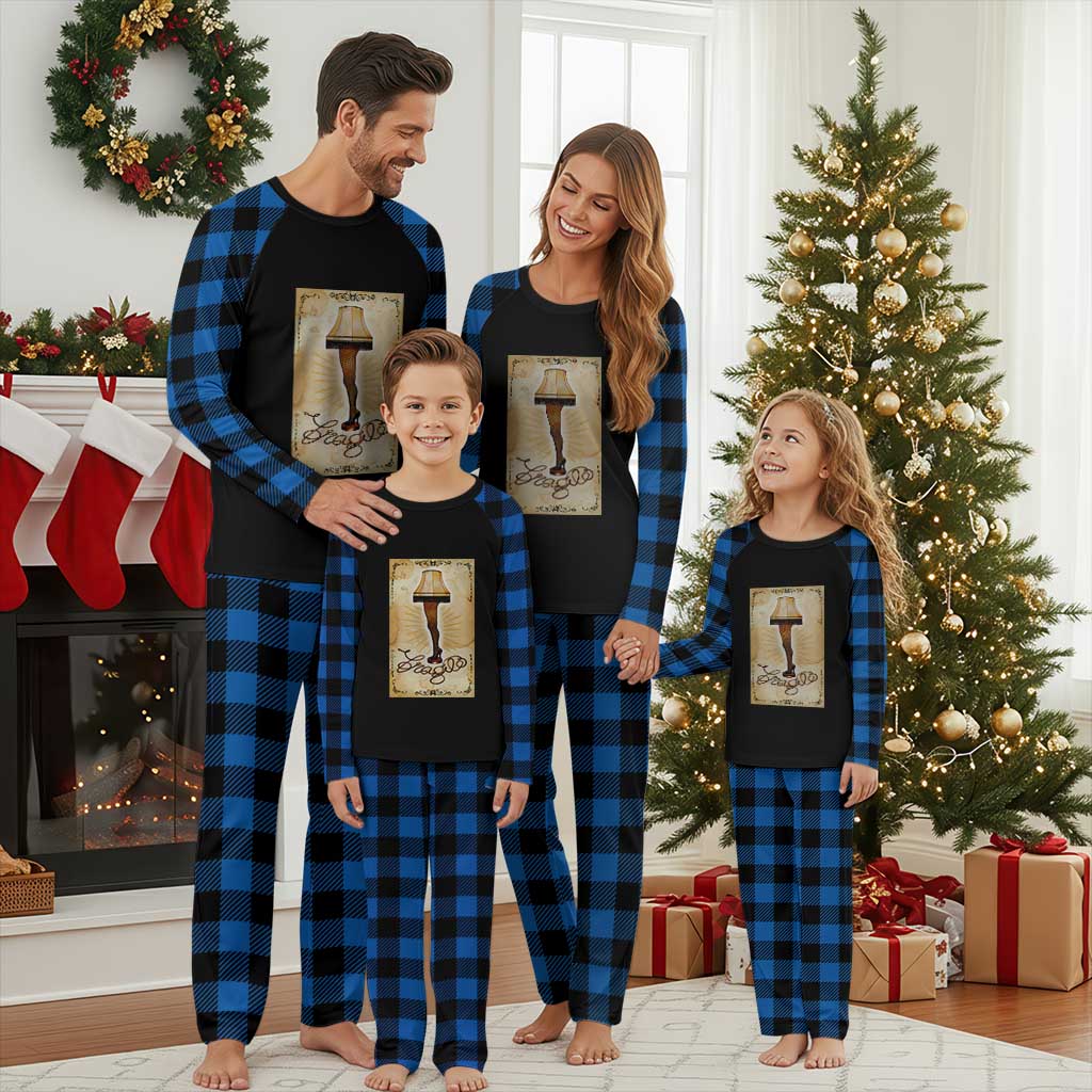 Funny Xmas Movie Plaid Pajama Set Fragile Leg Lamp TS10 Blue Plaid Print Your Wear