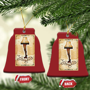 Funny Xmas Movie Christmas Ornament Fragile Leg Lamp TS10 Bell Flake Red Print Your Wear