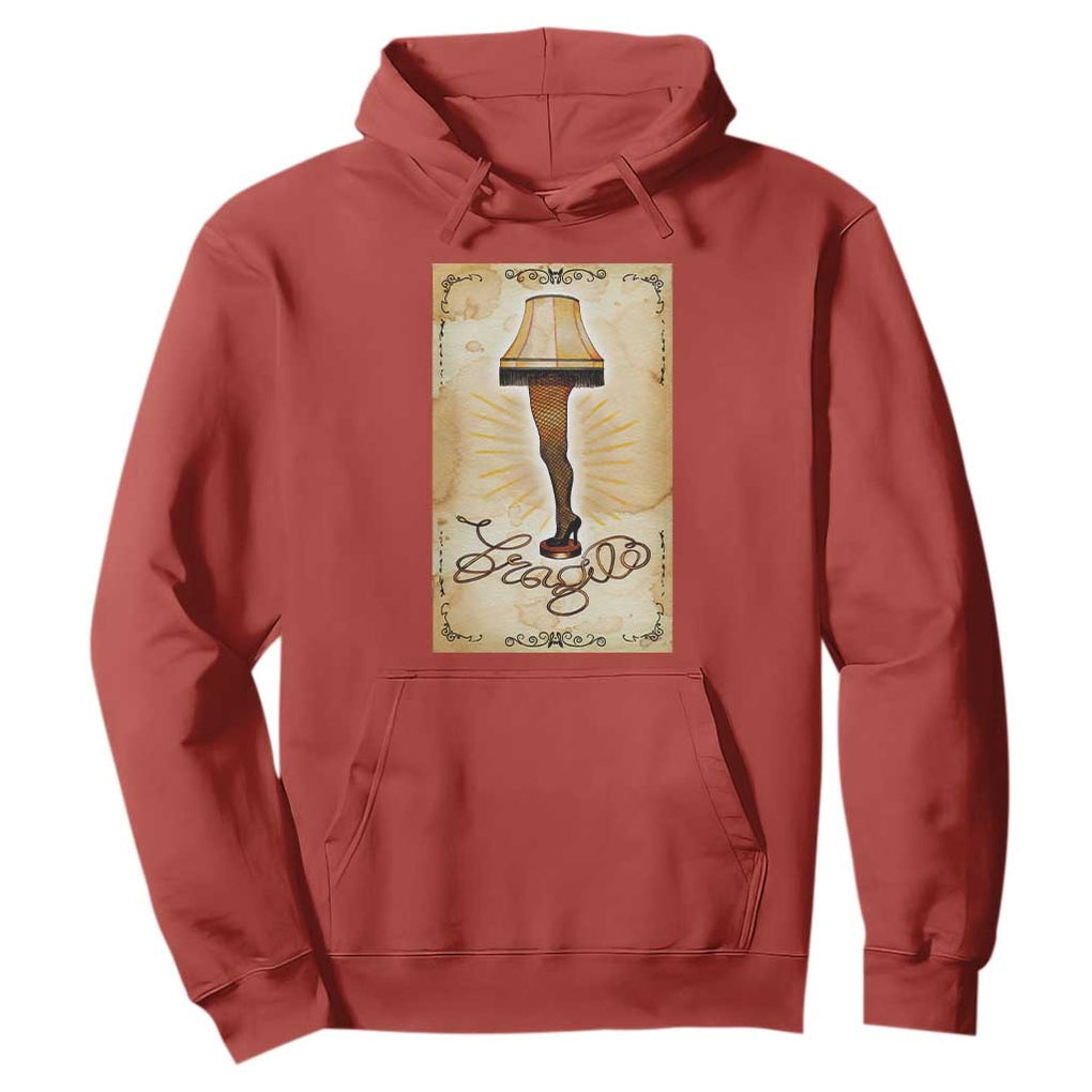 Funny Christmas Movie Hoodie Fragile Leg Lamp TS10 Red Print Your Wear
