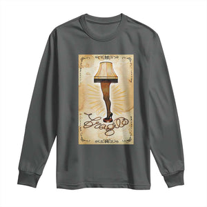 Funny Christmas Movie Long Sleeve Shirt Fragile Leg Lamp TS10 Dark Heather Print Your Wear