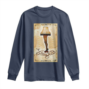 Funny Christmas Movie Long Sleeve Shirt Fragile Leg Lamp TS10 Navy Print Your Wear