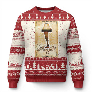 Funny Xmas Movie Ugly Christmas Sweater Fragile Leg Lamp TS10 Red Print Your Wear