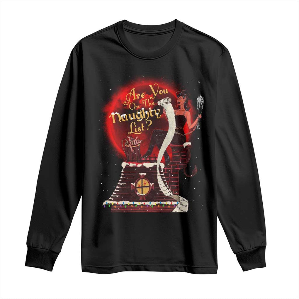 Christmas Krampus Long Sleeve Shirt Are You On The Naughty List Krampus Lover TS10 Black Print Your Wear