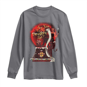 Christmas Krampus Long Sleeve Shirt Are You On The Naughty List Krampus Lover TS10 Charcoal Print Your Wear