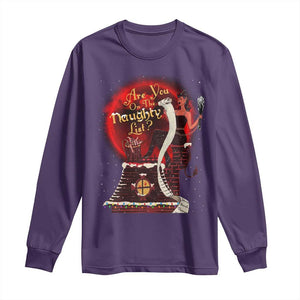 Christmas Krampus Long Sleeve Shirt Are You On The Naughty List Krampus Lover TS10 Purple Print Your Wear