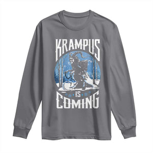 Christmas Krampus Long Sleeve Shirt Krampusnacht Monster Krampus Lover Festive Horror TS10 Charcoal Print Your Wear