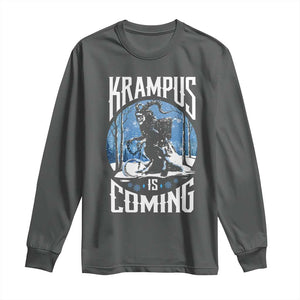 Christmas Krampus Long Sleeve Shirt Krampusnacht Monster Krampus Lover Festive Horror TS10 Dark Heather Print Your Wear