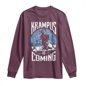 Christmas Krampus Long Sleeve Shirt Krampusnacht Monster Krampus Lover Festive Horror TS10 Maroon Print Your Wear