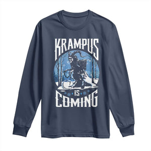 Christmas Krampus Long Sleeve Shirt Krampusnacht Monster Krampus Lover Festive Horror TS10 Navy Print Your Wear