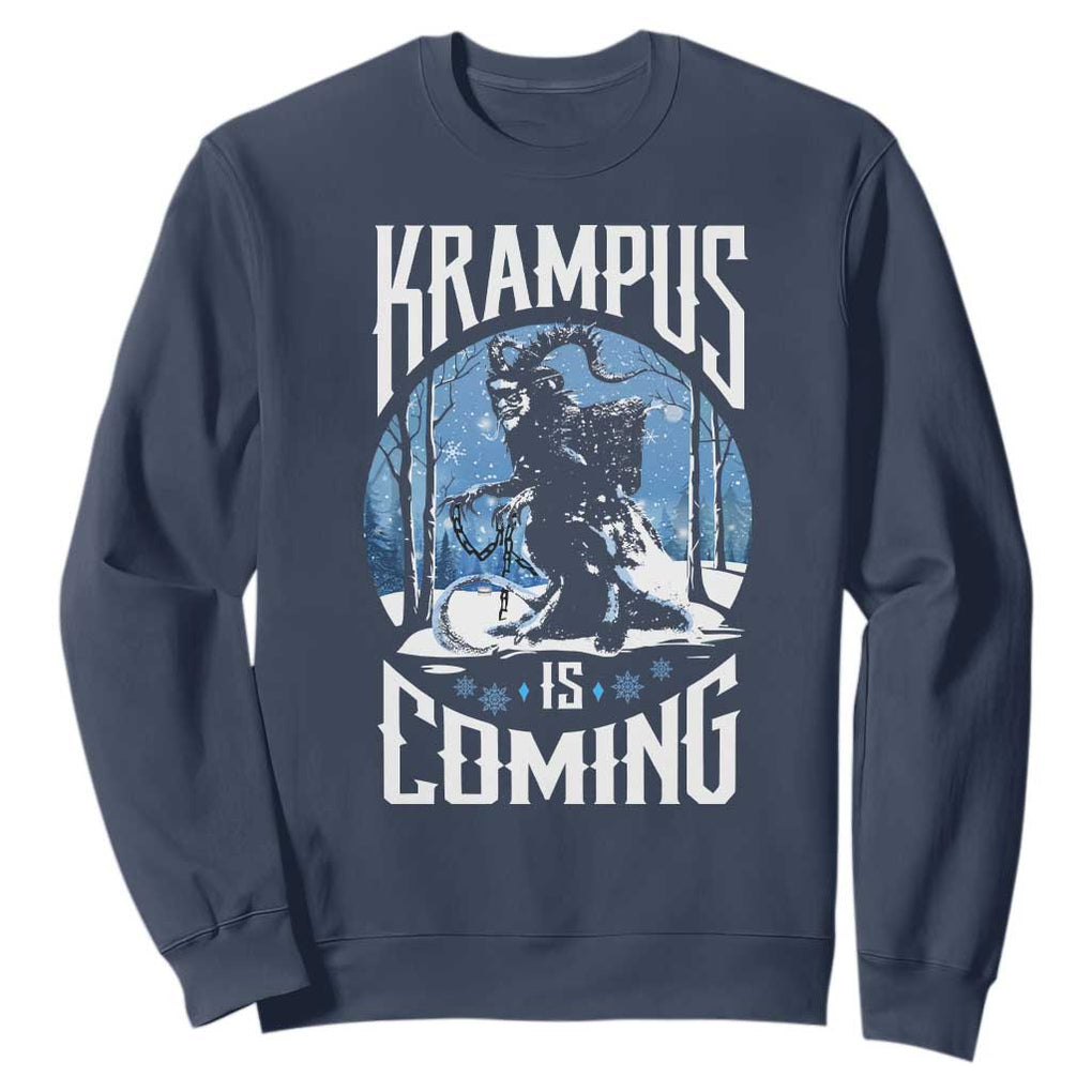 Christmas Krampus Sweatshirt Krampusnacht Monster Krampus Lover Festive Horror TS10 Navy Print Your Wear