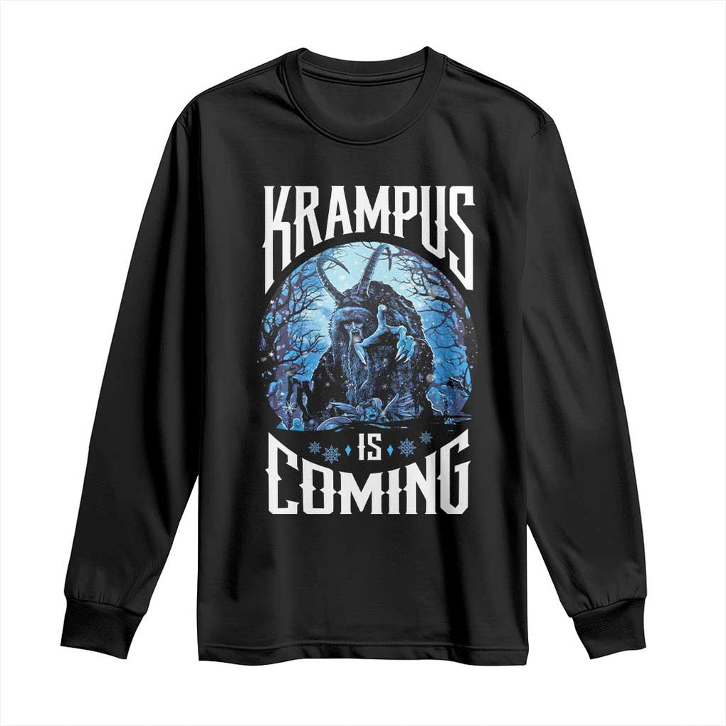 Christmas Krampus Long Sleeve Shirt Krampusnacht Monster Krampus Is Coming TS10 Black Print Your Wear