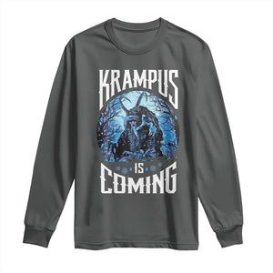 Christmas Krampus Long Sleeve Shirt Krampusnacht Monster Krampus Is Coming TS10 Dark Heather Print Your Wear