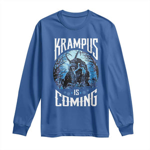 Christmas Krampus Long Sleeve Shirt Krampusnacht Monster Krampus Is Coming TS10 Royal Blue Print Your Wear