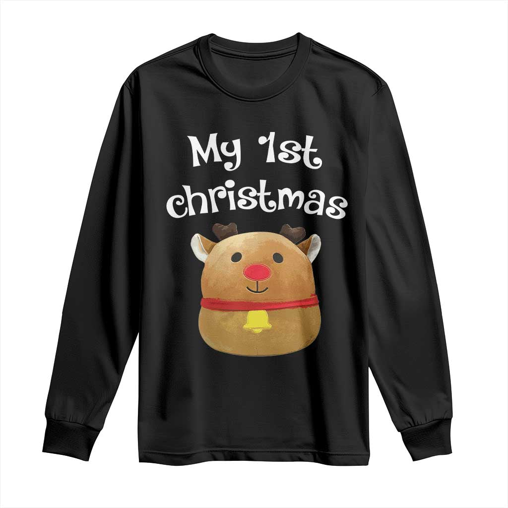 Baby First Christmas Outfit Long Sleeve Shirt Cute Reindeer Santa Boys Girls TS10 Black Print Your Wear