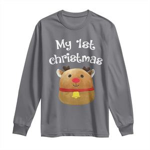 Baby First Christmas Outfit Long Sleeve Shirt Cute Reindeer Santa Boys Girls TS10 Charcoal Print Your Wear