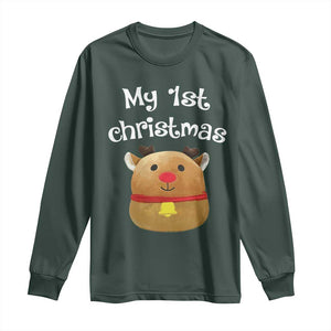 Baby First Christmas Outfit Long Sleeve Shirt Cute Reindeer Santa Boys Girls TS10 Dark Forest Green Print Your Wear