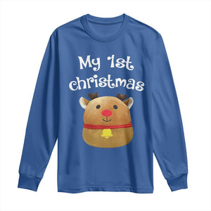 Baby First Christmas Outfit Long Sleeve Shirt Cute Reindeer Santa Boys Girls TS10 Royal Blue Print Your Wear