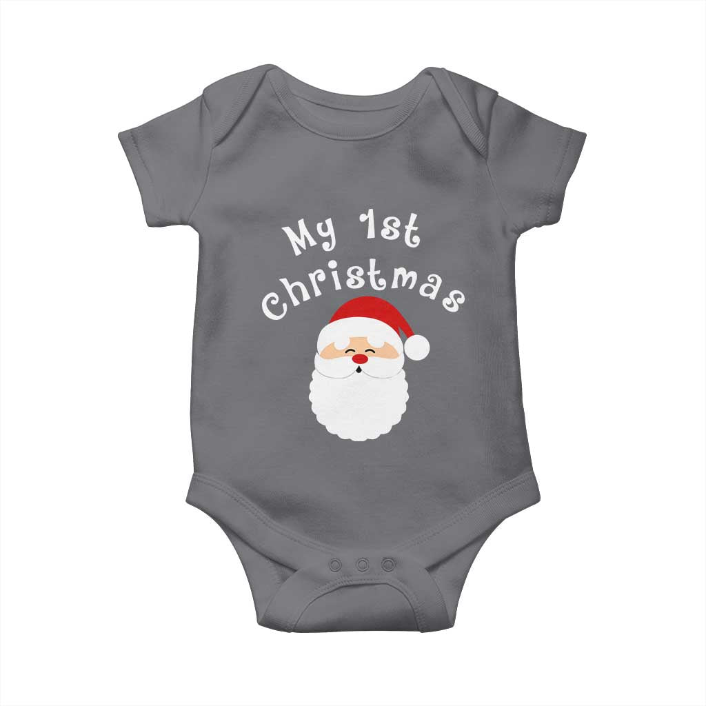 My First Christmas Baby Onesie Baby's First Holiday Xmas Santa TS10 Charcoal Print Your Wear
