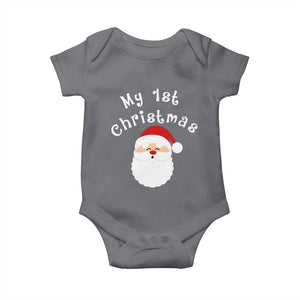 My First Christmas Baby Onesie Baby's First Holiday Xmas Santa TS10 Charcoal Print Your Wear