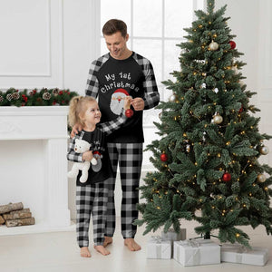 My First Xmas Plaid Pajama Set Baby's First Holiday Xmas Santa TS10 White Plaid Print Your Wear
