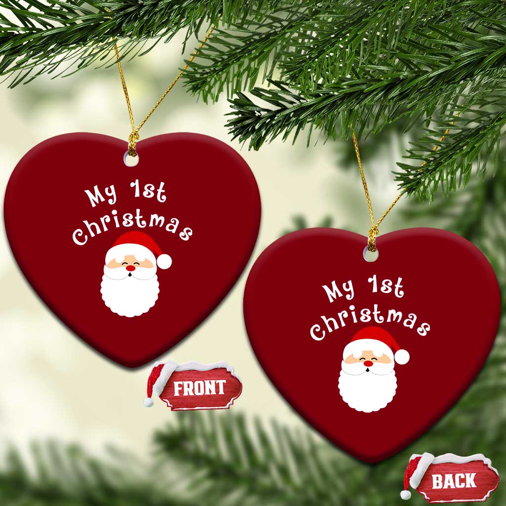 My First Christmas Ceramic Ornament Baby's First Holiday Xmas Santa TS10 Print Your Wear