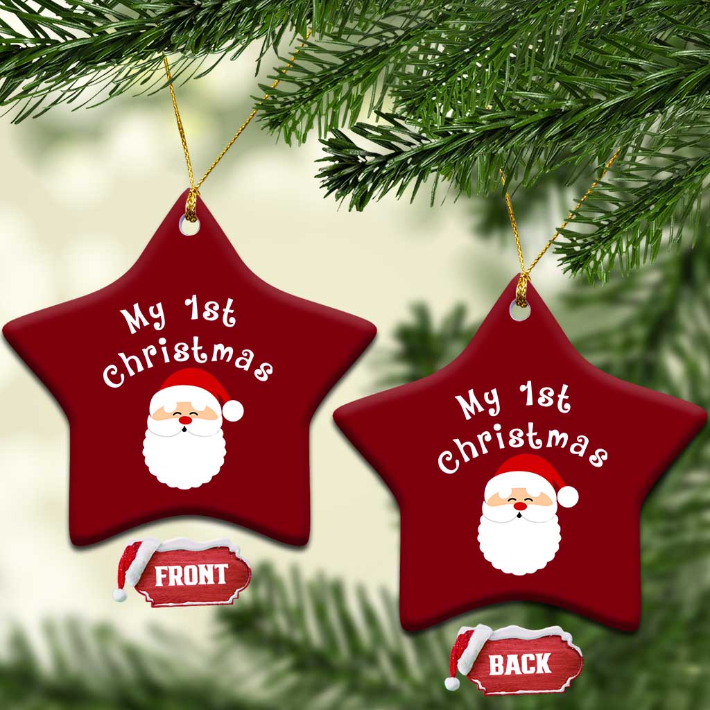 My First Christmas Ceramic Ornament Baby's First Holiday Xmas Santa TS10 Print Your Wear