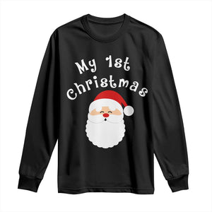 My First Christmas Long Sleeve Shirt Baby's First Holiday Xmas Santa TS10 Black Print Your Wear