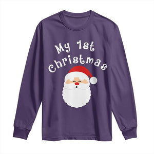 My First Christmas Long Sleeve Shirt Baby's First Holiday Xmas Santa TS10 Purple Print Your Wear