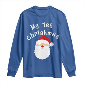 My First Christmas Long Sleeve Shirt Baby's First Holiday Xmas Santa TS10 Royal Blue Print Your Wear
