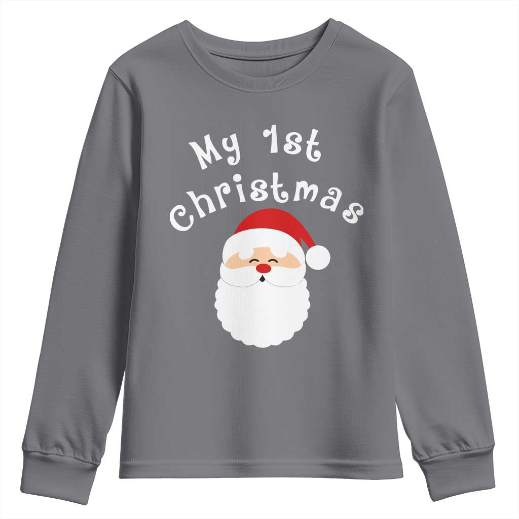 My First Christmas Youth Sweatshirt Baby's First Holiday Xmas Santa TS10 Charcoal Print Your Wear