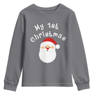 My First Christmas Youth Sweatshirt Baby's First Holiday Xmas Santa TS10 Charcoal Print Your Wear