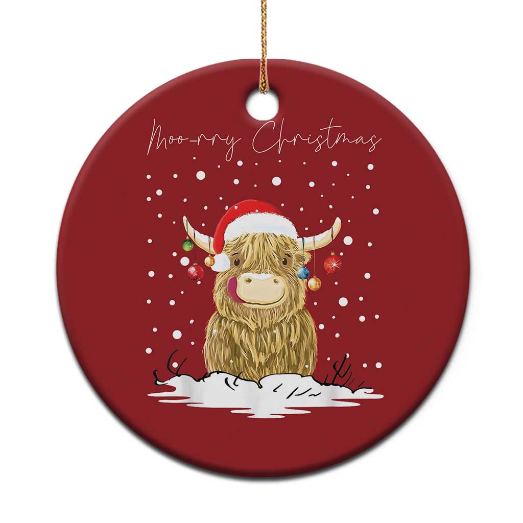 Xmas Cow Christmas Ornament Scottish Highland Cow Moo-rry Christmas TS10 Print Your Wear