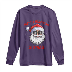 Funny Christmas Santa Long Sleeve Shirt Merry Rizz Mas Sigmas Gen Alpha Middle School Christmas TS10 Purple Print Your Wear