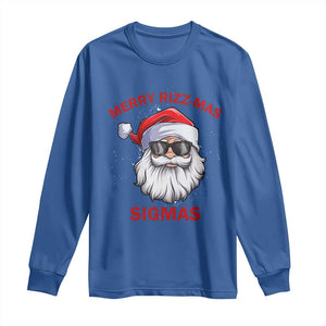 Funny Christmas Santa Long Sleeve Shirt Merry Rizz Mas Sigmas Gen Alpha Middle School Christmas TS10 Royal Blue Print Your Wear