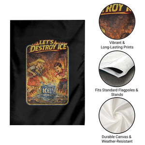 Subtle Abolish Ice Garden Flag Retro Protest Satirical Graphic Let's Destroy Ice TS10 Print Your Wear