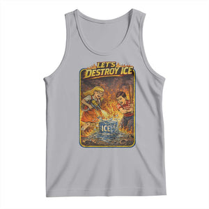 Subtle Abolish Ice Tank Top Retro Protest Satirical Graphic Let's Destroy Ice TS10 Athletic Heather Print Your Wear