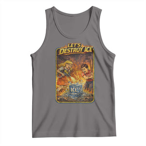 Subtle Abolish Ice Tank Top Retro Protest Satirical Graphic Let's Destroy Ice TS10 Deep Heather Print Your Wear