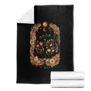 Subtle FDT Throw Blanket Vintage Flower Black Cat Social Activist TS10 Black Print Your Wear