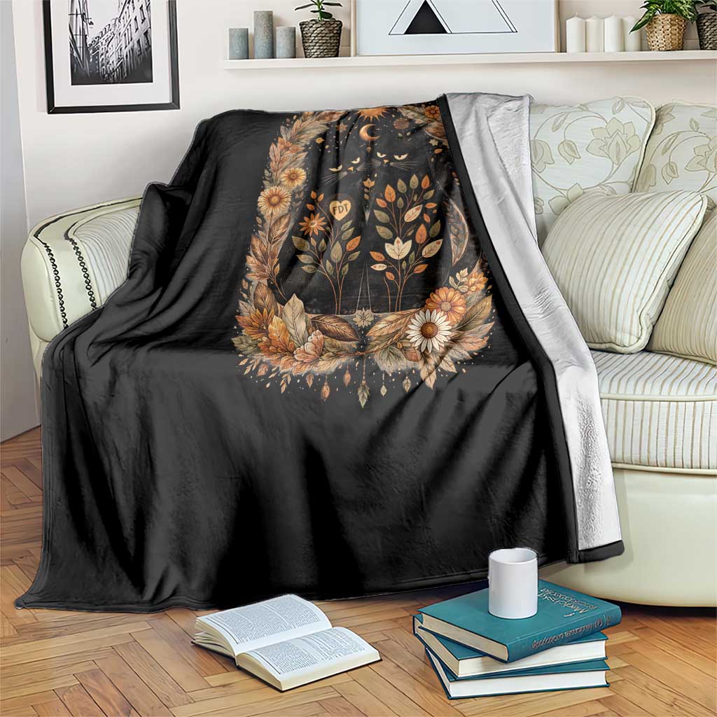 Subtle FDT Throw Blanket Vintage Flower Black Cat Social Activist TS10 Print Your Wear