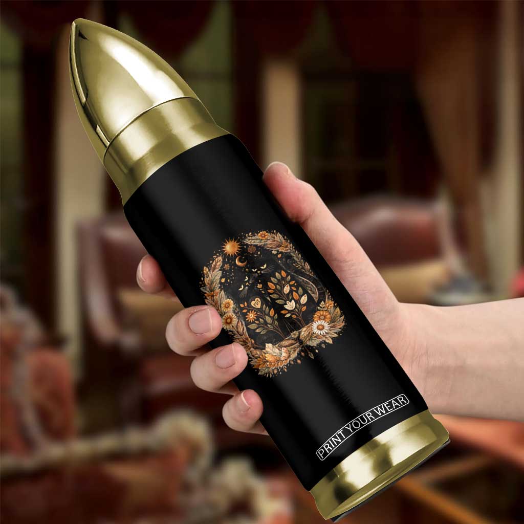 Subtle FDT Bullet Tumbler Vintage Flower Black Cat Social Activist TS10 Print Your Wear