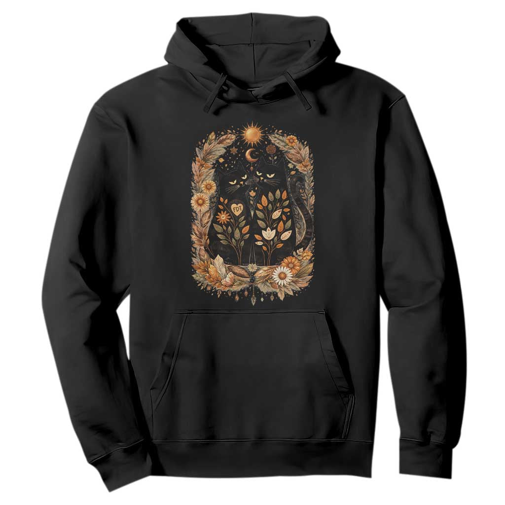 Subtle FDT Hoodie Vintage Flower Black Cat Social Activist TS10 Black Print Your Wear