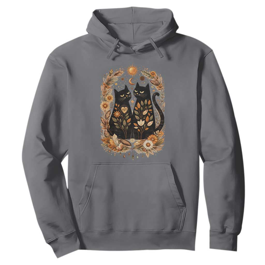Subtle FDT Hoodie Vintage Flower Black Cat Social Activist TS10 Charcoal Print Your Wear