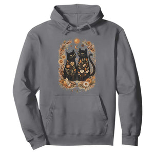 Subtle FDT Hoodie Vintage Flower Black Cat Social Activist TS10 Charcoal Print Your Wear