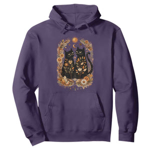 Subtle FDT Hoodie Vintage Flower Black Cat Social Activist TS10 Purple Print Your Wear