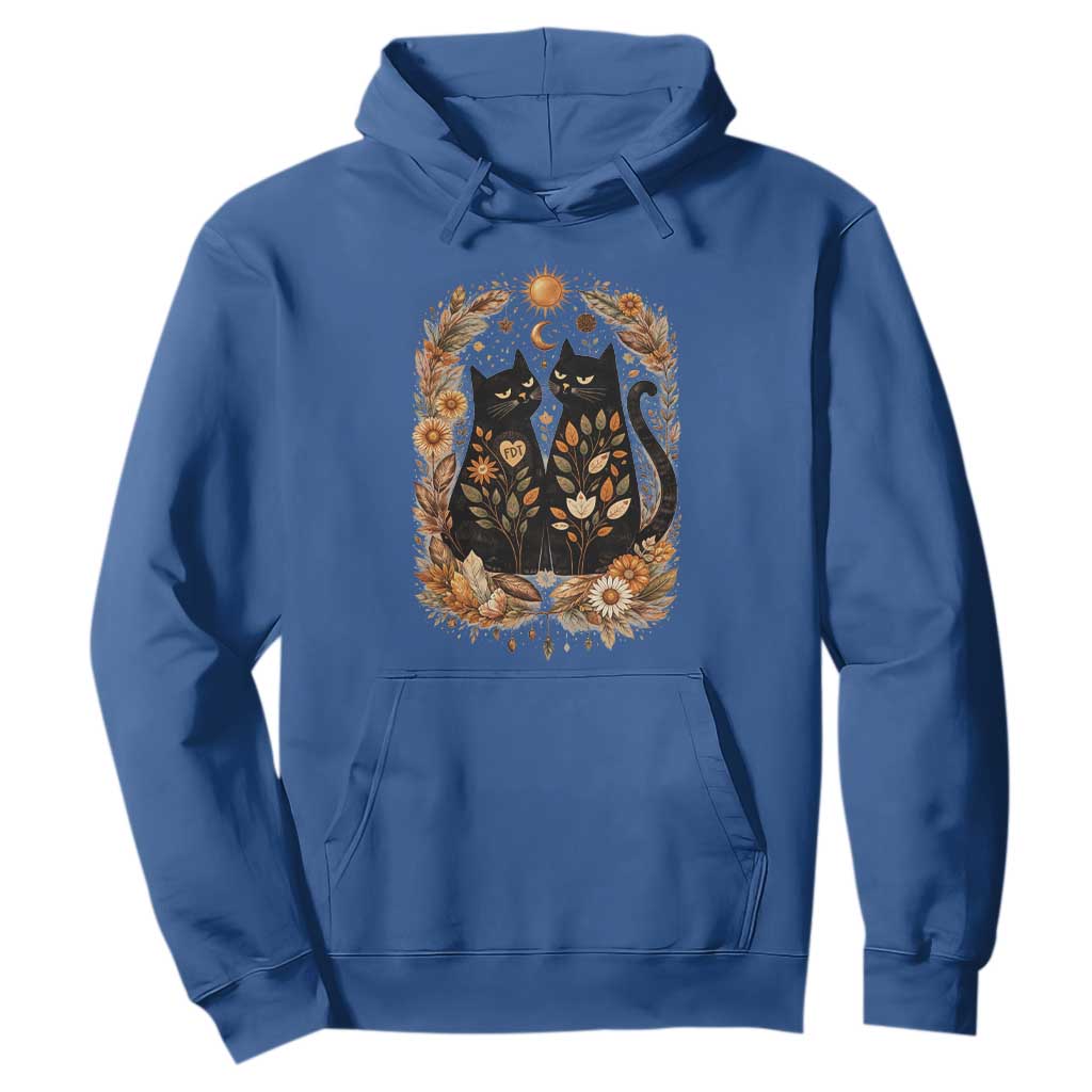 Subtle FDT Hoodie Vintage Flower Black Cat Social Activist TS10 Royal Blue Print Your Wear