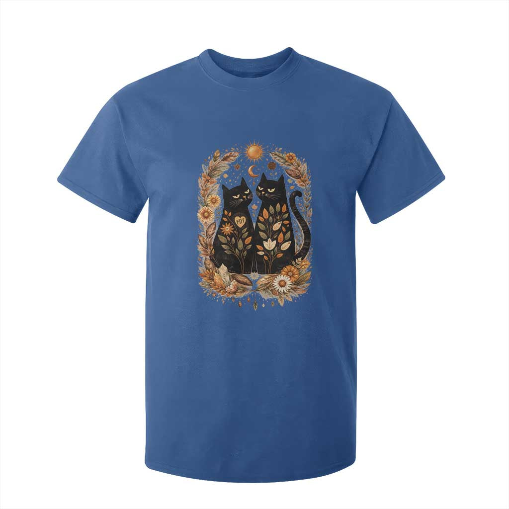 Subtle FDT T Shirt For Kid Vintage Flower Black Cat Social Activist TS10 Royal Blue Print Your Wear
